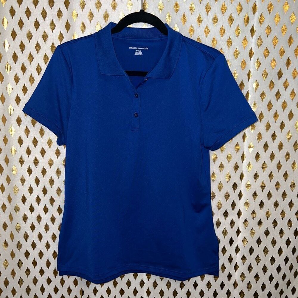 Women’s Polyester polo shirt royal blue size S